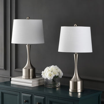 Cooper 26" Classic French Country Iron LED Table Lamp with USB Charging Port - JONATHAN Y